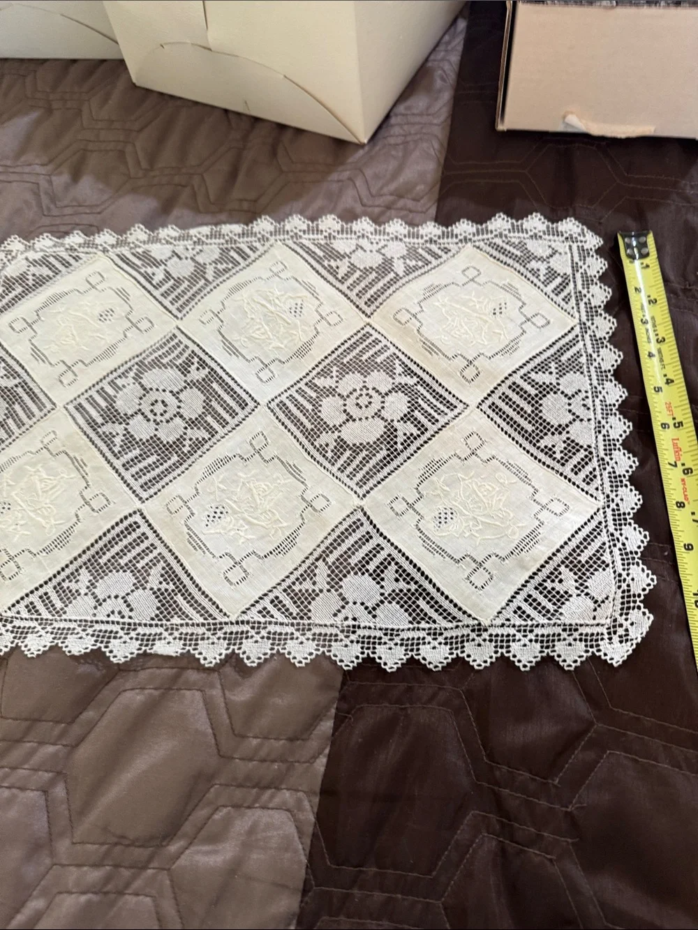 Vintage cutwork embroidered placemats set of 4